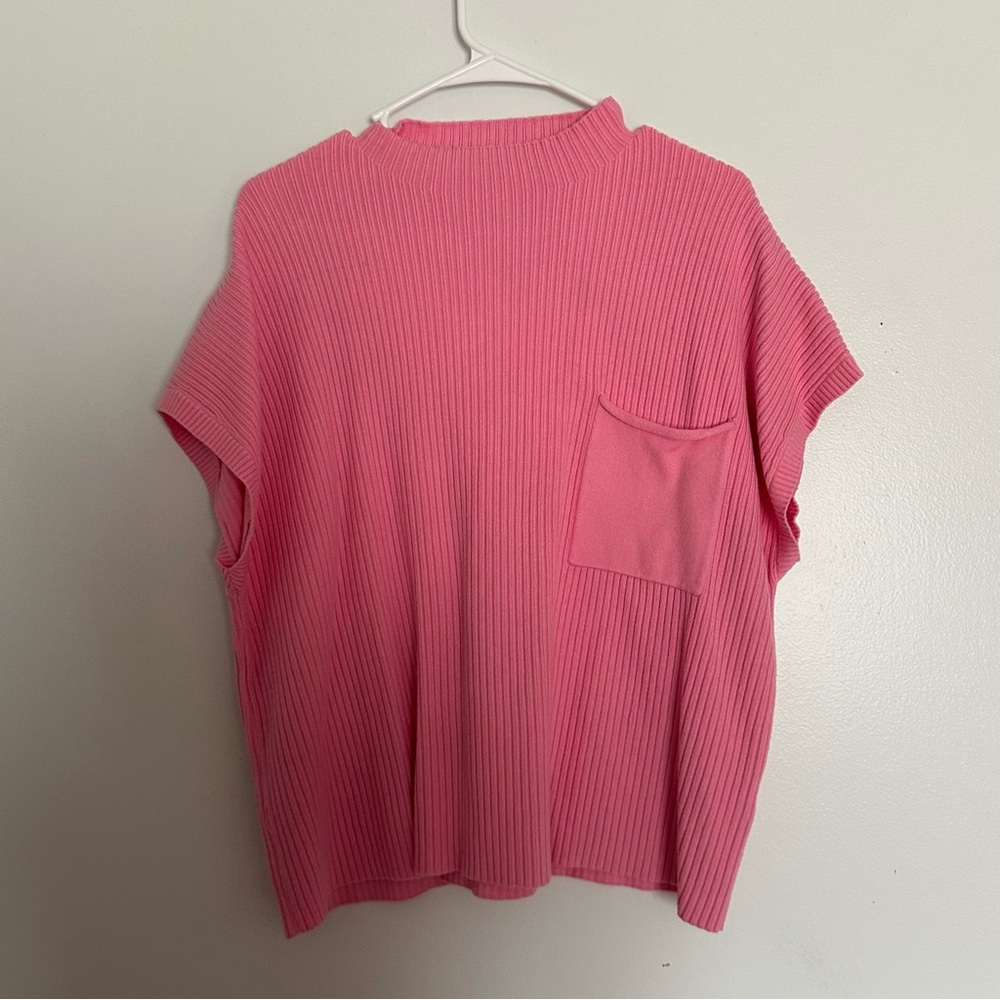 Pink Ribbed Women's Top